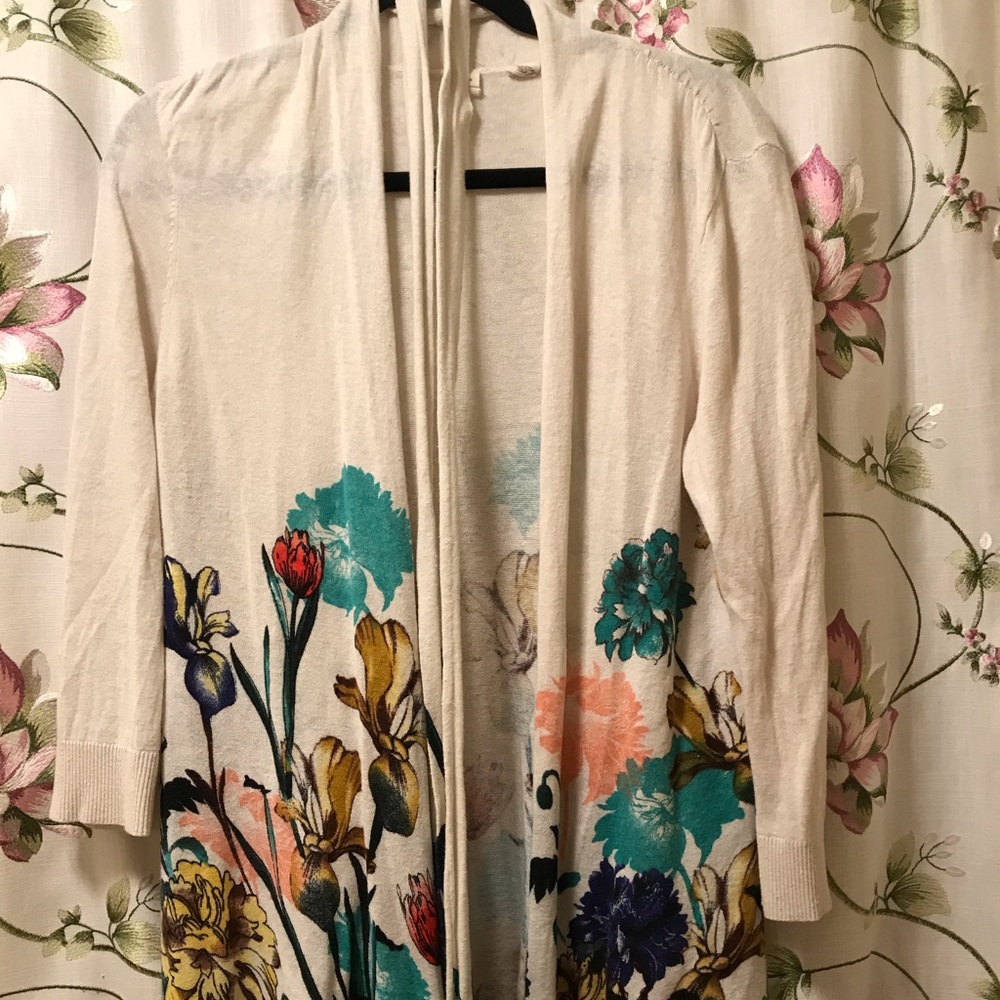 Floral tie sweater